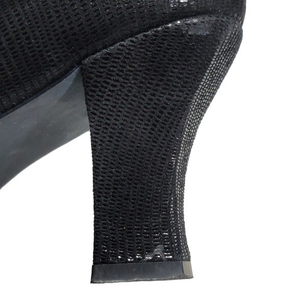 Thierry Rabotin Black Shimmery Suede Italian Heels Sz 39 - Picture 7 of 9